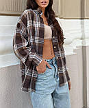 Жіноча сорочка в клітинку вільного крою, фото 6
