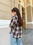 Жіноча сорочка в клітинку вільного крою, фото 4