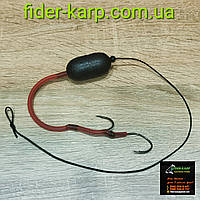 🇺🇦 Готовий повідець на лідкорі «Catfish-2» для лову сома (Tube red) 🇺🇦
