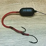 🇺🇦 Готовий повідець на лідкорі «Catfish-2» для лову сома (Tube red) 🇺🇦, фото 2