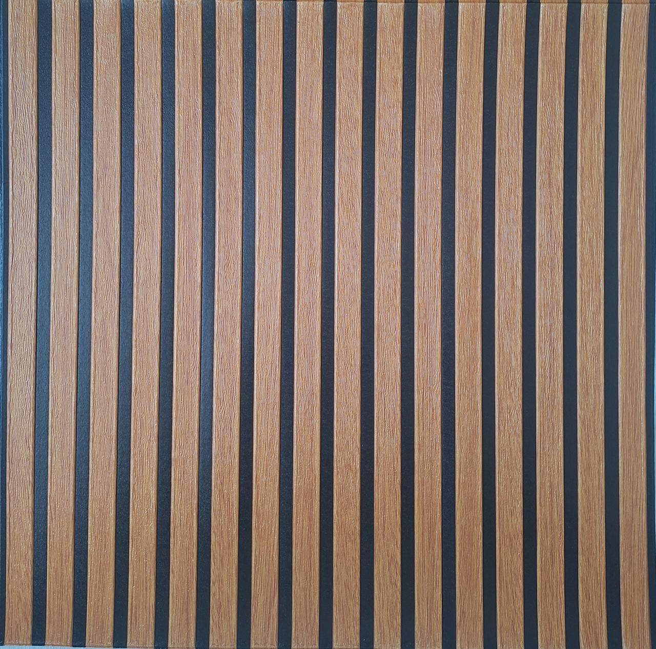 3Д панель самоклейка для стін імітація рейки коричнево чорна 68*68 см 4 мм NNDesign