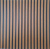 3Д панель самоклейка для стін імітація рейки коричнево чорна 68*68 см 4 мм NNDesign