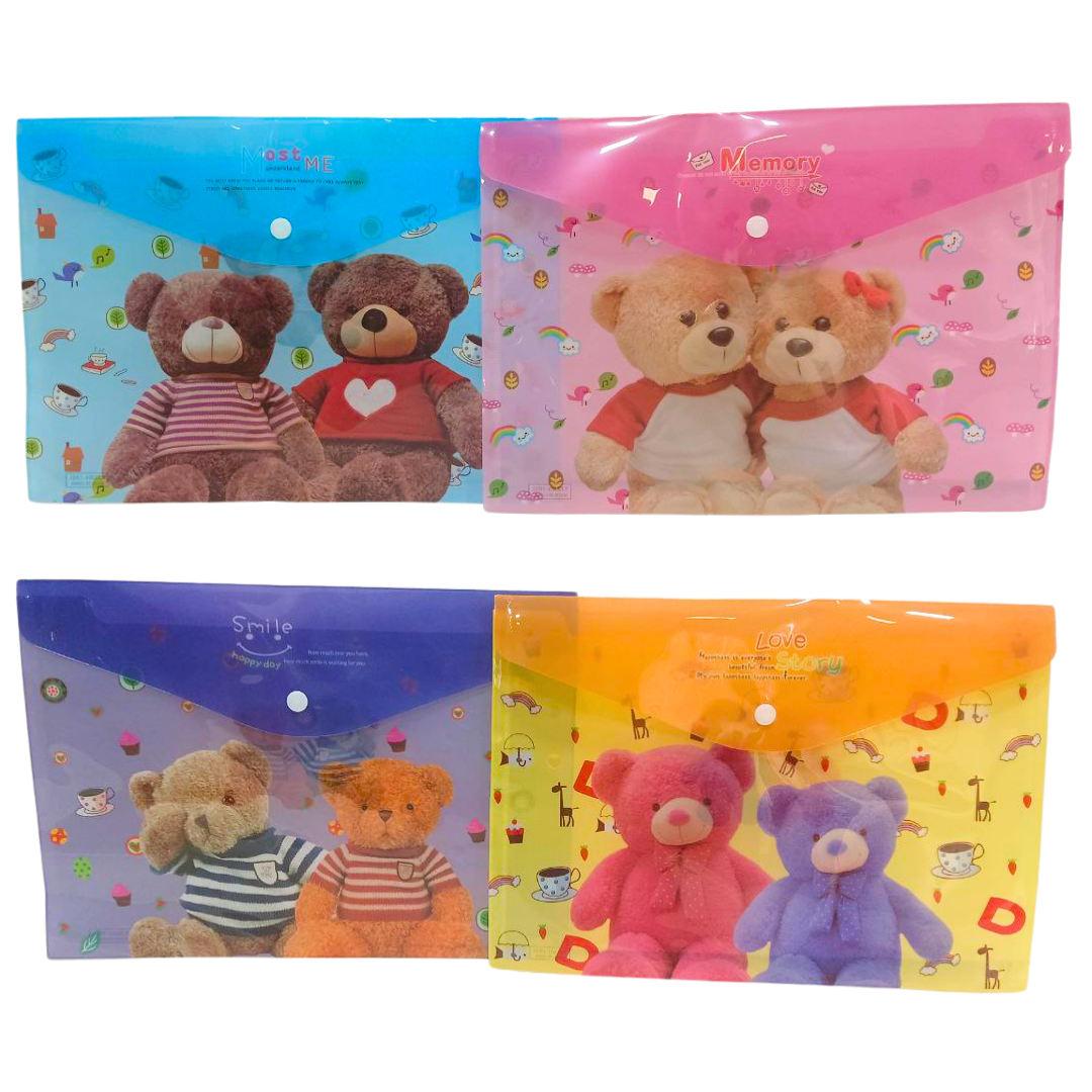 Папка-конверт А4 з кнопкою з принтом Лідер 2201-1931 Ведмедики, фото 1