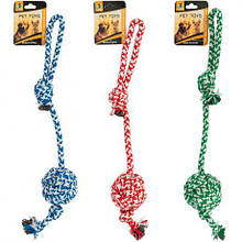 Канатна іграшка для собак 42 см з вузлом і зручною петлею 644 MZOPT