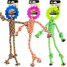 Іграшка для домашніх тварин-Канатний чоловічок з гумовим кільцем 647 MZOPT