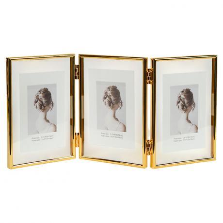 Фоторамка металева на 3 фото 10×15 см GOLD 4R 12001T6G MZOPT