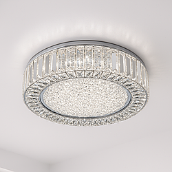 Кругла кришталева люстра Linisoln 80W до 18 м² колір Хром 9890-600