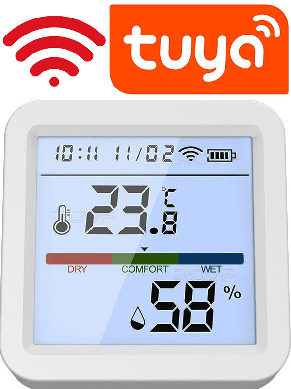 Термогігрометр бездротовий інтелектуальний датчик температури та вологості Wi-Fi Tuya home Smart Life Zigbee