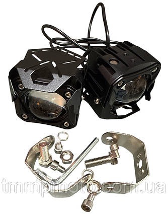 Фара LED GFD18 прямокутна с козирком 110*75*80 білий с жовтим DC9-20V 23,5W10000Lm IP68 GFD18, фото 1