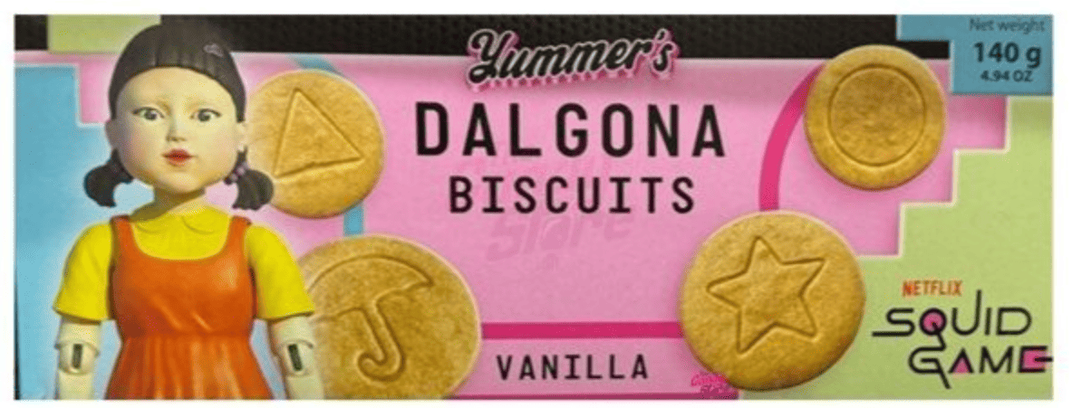 Печиво Yummer's Dalgona Biscuits Vanilla Squid Game 140г, фото 1