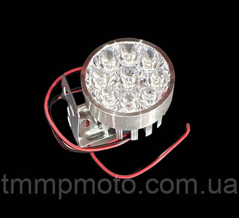 Фара LED L9-13,5W кругла D-54 мм FLOOD 9-85V DC 1,5W 9щт. 6000К IP67 1400 LM, фото 1