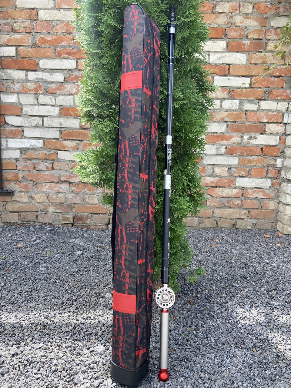 Готовий набір 13в1 Exclusive Red карбоновий телескоп 5,40 м зі зміною довжиною вбудованою котушкою з чохлом