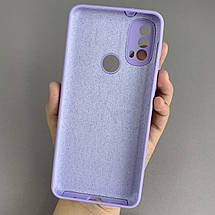 Чохол для Motorola Moto E30 силіконовий кейс чохол з мікрофіброю на телефон моторола мото е30 бузковий r4e, фото 2