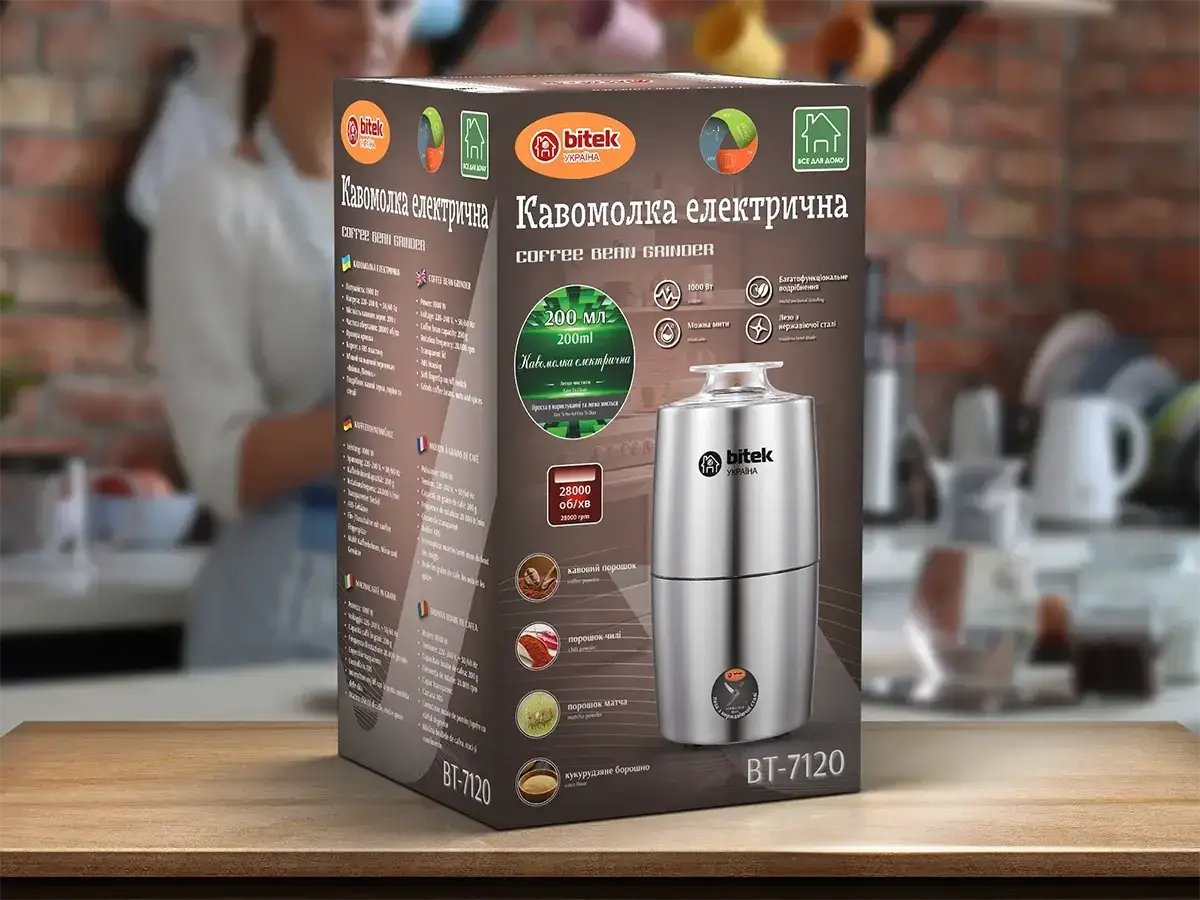 Кавомолка електрична 220 В 1000 Вт BITEK BT-7120, фото 1