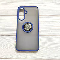 Чохол Armor Ring для Samsung Galaxy A36 5G / A366 протиударний з кільцем Темно-синій