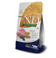 Низькозерновий сухий корм Farmina N&D, для дорослих кішок із ягням і чорницею 1.5 кг