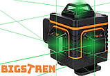 Лазерний рівень 4D на 360 градусів 16-рядковий Bigstren, фото 3