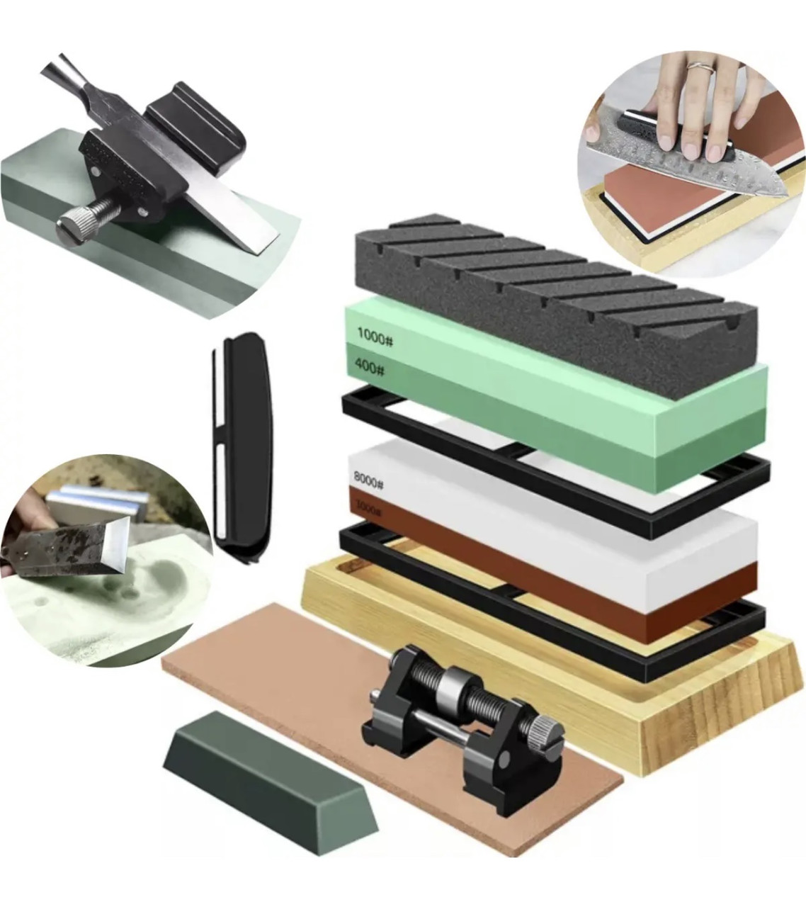 Професійний Комплект для заточування ножів та аксесуари 9 елементів Ruhhy, фото 1