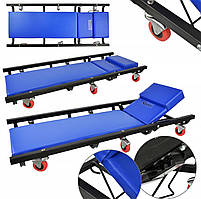 Лежак підкатний сервісний автослюсарський 100 см 40"  з регульованою спинкою Geko