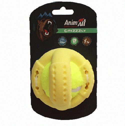 Іграшка AnimAll GrizZzly для собак, тенісний м'яч, жовтий, 9.2 см, Якість, фото 1