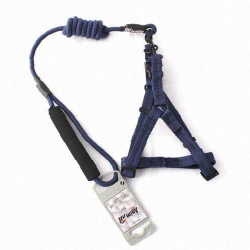 Комплект шлейу з повідцем AnimAll для тварин, S, 0.8×120 см/37-46 см, темно-синій, Якість, фото 1