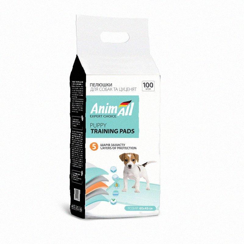 Пелюшки AnimAll Puppy Training Pads для собак і цуценят, 60×45 см, 100 штук, Якість, фото 1