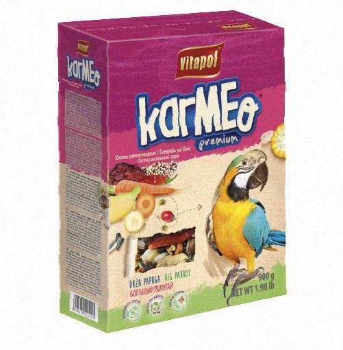 Повнораційний корм Vitapol Karmeo Premium для великих папуг, 900 г, Якість, фото 1