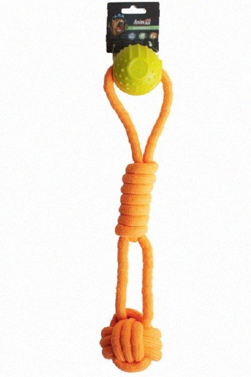 Інтерактивна іграшка AnimAll GrizZzly канат з м'ячиком, помаранчева, Якість, фото 1