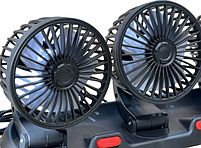Складаний автомобільний вентилятор з трьома головками, 10,5 см (5V) F4310, фото 3