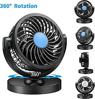 Універсальний вентилятор FAN F15 для авто з двома головками та поворотом 360° живлення 12 В