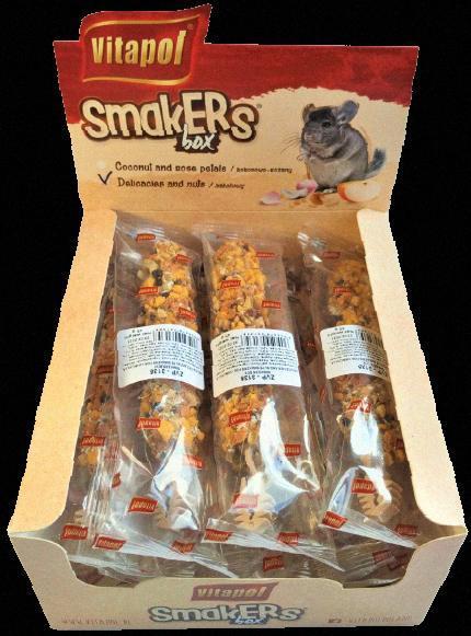 Колба Vitapol Smakers Box для шиншил, зі смаком фруктів та горіха, упаковка 12 шт, Якість, фото 1