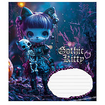 Зошит 18 арк. клітинка "Школярик"ЛАК / Gothic cats, фото 3