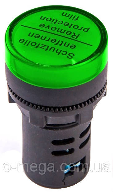 Індикатор світлосигнальний AD22-22DS 230v АC/DC, зелений