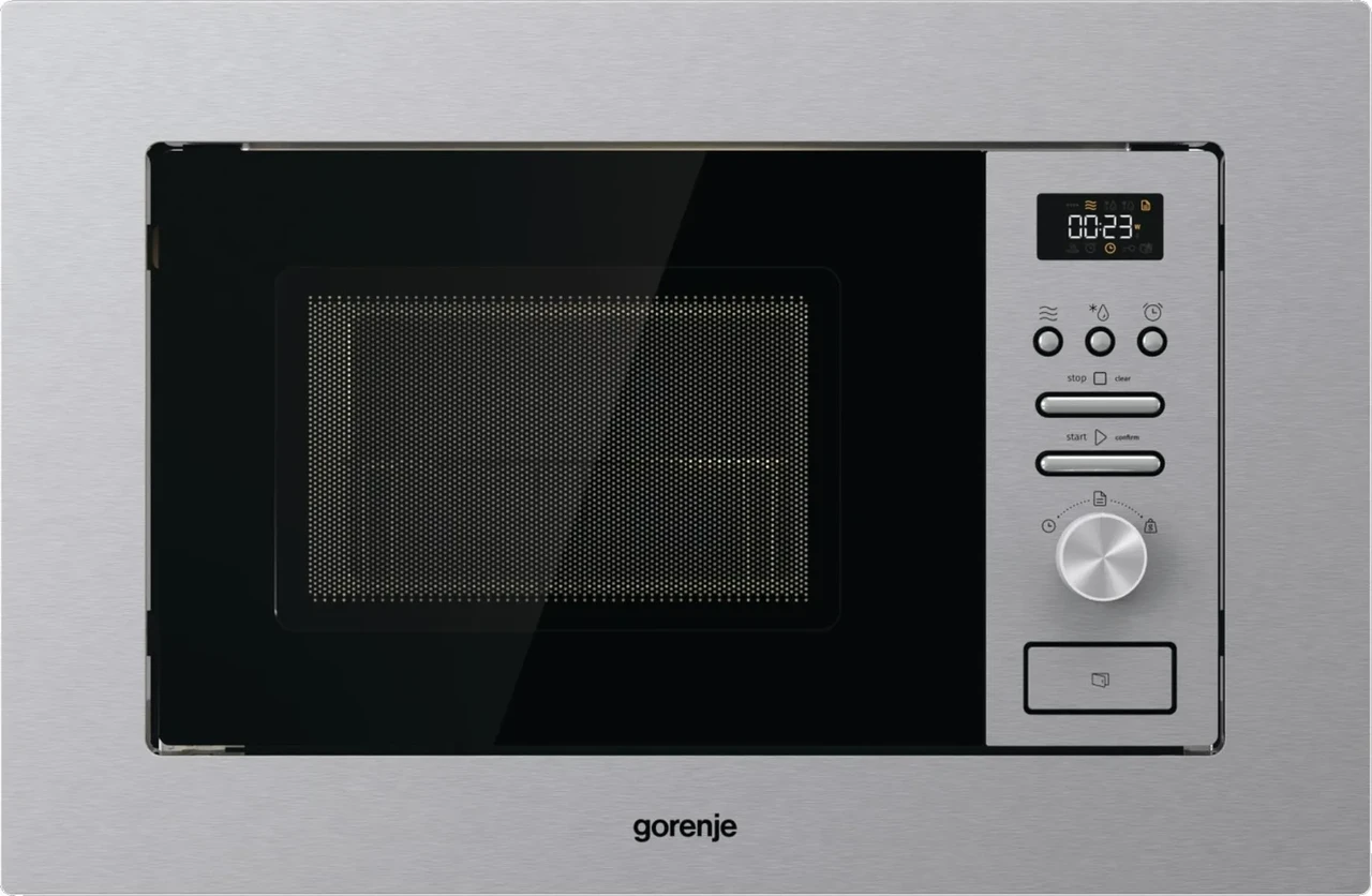 Мікрохвильова піч вбудована Gorenje BM201AG1X, 20 л, срібляста, фото 1