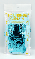 Шторка з дощику яскраво-блакитна фольгована для створення фотозони 1х2 метри