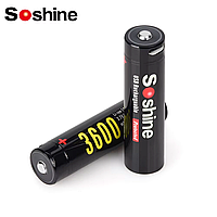Акумулятор Soshine 18650 Li-Ion 3600 mAh з зарядним через USB-C, захищений