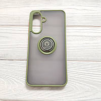 Чохол Armor Ring для Samsung Galaxy A36 5G / A366 протиударний з кільцем Оливковий