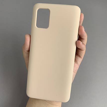 Чохол для Samsung Galaxy A51 силіконовий кейс чохол з мікрофіброю на телефон самсунг а51 пудровий r4e, фото 1