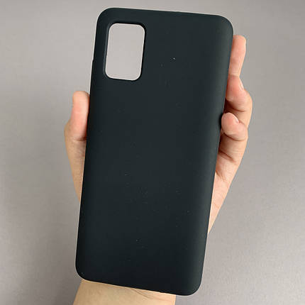 Чохол для Samsung Galaxy A51 силіконовий кейс чохол з мікрофіброю на телефон самсунг а51 чорний r4e, фото 1