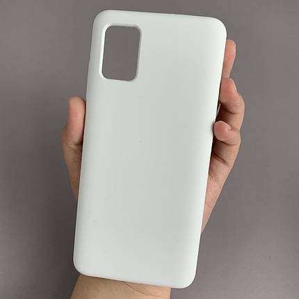 Чохол для Samsung Galaxy A51 силіконовий кейс чохол з мікрофіброю на телефон самсунг а51 білий r4e, фото 1