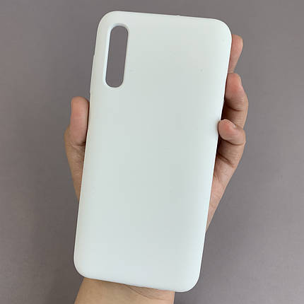 Чохол для Samsung Galaxy A50s силіконовий кейс чохол з мікрофіброю на самсунг а50с білий r4e, фото 1