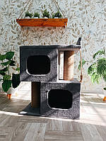 Будиночок кігтеточка з лежанкою для двох, трьох кішок 65 * 35 см