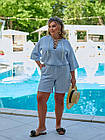 Жіночий костюм на літо NOBILITAS 42-56 блакитного кольору., фото 2
