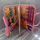 Бізіборд Розвивальна сенсоглядна дошка у формі сумки Рожевий, фото 6