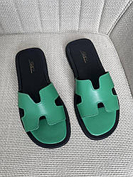 Стильні літні шльопанці зеленого кольору 39 розмір
