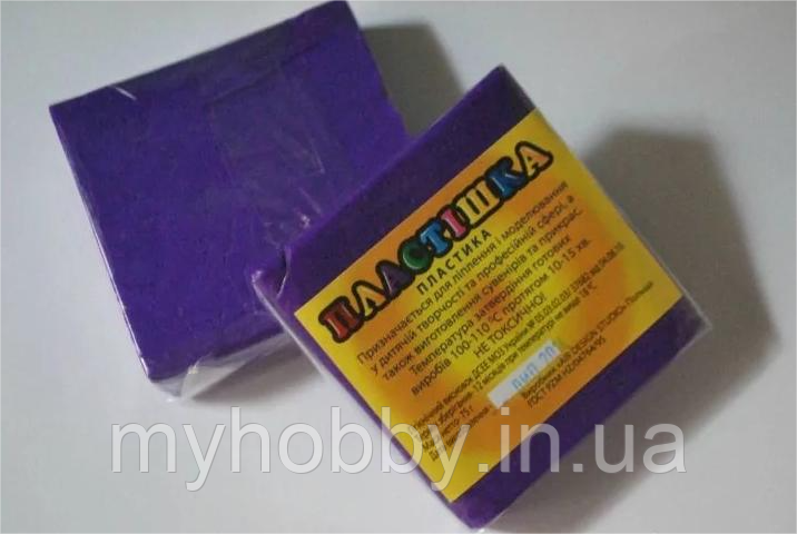 Полімерна глина Пластішка, №0112 фіолетовий, 75 г, фото 1