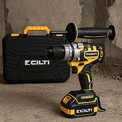 Акумуляторний дриль ударний шуруповерт CILTI 20V, 150 Нм, 2 АКБ 4Ач, кейс, 16 мм