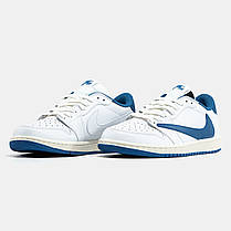 Кросівки Nike Air Jordan 1 Low x Travis Scott x Fragment White Blue — стильний силует та якість, фото 4