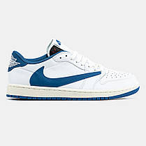 Кросівки Nike Air Jordan 1 Low x Travis Scott x Fragment White Blue — стильний силует та якість, фото 2