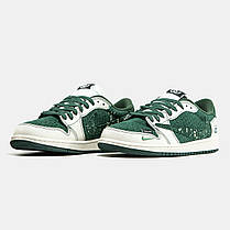 Чоловічі кросівки Nike Air Jordan 1 Low x Travis Scott x Gucci x Supreme Green — стильна колаборація, фото 4
